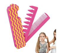 Peine plegable, peine de dientes anchos, peine de viaje y diente ancho, herramienta de relajación de peinado, cepillo de pelo portátil unisex para todo tipo de cabello, cabe en bolsos, bolsos, bolsos