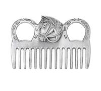 Peine profesional de aleación de aluminio para caballos, colas, perros, gatos, mascotas peludas, dientes reforzados, diseño compacto, kit de aseo equino