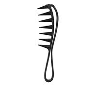 Peine profesional para desenredar el cabello con dientes anchos Peine de peinado antiestático para uso doméstico en salón Mango ergonómico Material ABS 19 cm (negro)