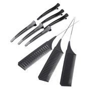 Peine Professional Hair Dye Highlighting Comb Set Efficient Split Tooth Design, Non-Slip Grip, Styling Tools(Black Comb Set 2)