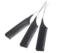 Peine Professional Hair Dye Highlighting Comb Set Efficient Split Tooth Design, Non-Slip Grip, Styling Tools(Black Comb Set 1)