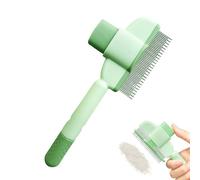 Peine quitapelos para mascotas - Peine autolimpiante de acero inoxidable | Botón de liberación Dientes de cepillo más pulidos | Kit de mantenimiento de pelo para cachorros y gatos, protección de la pi