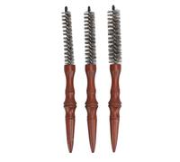 Peine redondo para cabello fino con de madera, peine espiral portátil para peinar el cabello, mini cepillo giratorio para tupé, juego de 3 piezas para mujeres y hombres, para