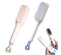 Peine retráctil mágico, peine de masaje antiestático autolimpiante, peine de masaje limpio de un solo tirón, cepillo for el cabello autolimpiante de elevación giratoria escalable (Color : Pink+white