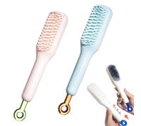 Peine retráctil mágico, peine de masaje antiestático autolimpiante, peine de masaje limpio de un solo tirón, cepillo for el cabello autolimpiante de elevación giratoria escalable (Color : Blue+pink)