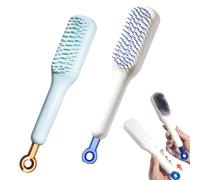 Peine retráctil mágico, peine de masaje antiestático autolimpiante, peine de masaje limpio de un solo tirón, cepillo for el cabello autolimpiante de elevación giratoria escalable (Color : Blue+white