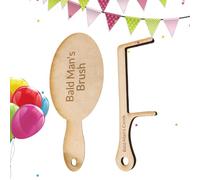 Peine sin pelo, novedad portátil de madera - Broma de cepillo para la pérdida de hombres | para novio, abuelo, tío, vecino, amigos, compañeros de trabajo, reuniones, fiesta de cumpleaños, hogar, baño
