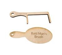 Peine sin pelo - Regalo de fiesta de madera novedoso | cepillo de peinado sin pelo para novio, abuelo, tío, vecino, amigos, compañeros de trabajo, reuniones, fiesta de cumpleaños, hogar
