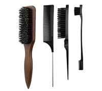 Peine Slick Back Hair Brush For Sleek Ponytail Bun Smoothing Baby Hairs, Edge Control Backcombing Teasing(Black suit)