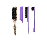 Peine Slick Back Hair Brush For Sleek Ponytail Bun Smoothing Baby Hairs, Edge Control Backcombing Teasing(Purple suit)