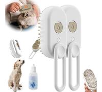 Peine Spritz Defur, 2024 Nuevo peine Spritz Defur para gatos, cepillo de agua 3 en 1, cepillo de aseo para eliminar el pelo enredado y suelto (White 2pcs+20ml essence)