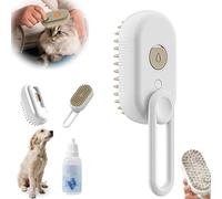 Peine Spritz Defur, 2024 Nuevo peine Spritz Defur para gatos, cepillo de agua 3 en 1, cepillo de aseo para eliminar el pelo enredado y suelto (White+20ml Leave-in Essence)