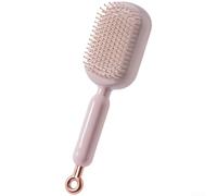 Peine telescópico antiestático con función de masaje del cuero cabelludo para estimular la circulación sanguínea y reducir la estática del cabello (rosa)