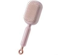 Peine telescópico antiestático para un masaje cómodo del cuero cabelludo y limpieza profunda del cabello y el cuero cabelludo (rosa)