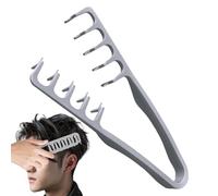 Peine texturizado, cepillo de pelo rizado de dientes anchos, 8.86 x 4.13 x 0.94 pulgadas, ligero y resistente, accesorio de aseo de costura para mujeres, rastrillo de peluquería, peinado, desenredante