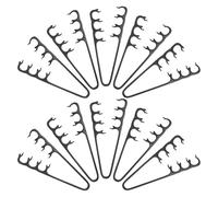 Peine Voluminizador de Dientes Anchos, Doble Línea, 10 Piezas Negro | ABS Ligero, Superficie Texturizada y Púas Anchas, para Rizo Definido y Viaje