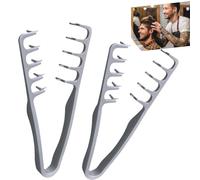 Peine voluminizador de textura para el cabello, juego de 2 peines de dientes anchos para ondas, masaje de cabello esponjoso y cuero cabelludo, añade volumen y textura de raíz, desenreda suavemente
