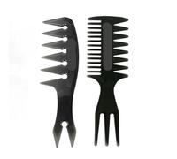 Peines 5pc Wide Teeth Hairbrush Men Hair Beard Trim Hairdressing Brush Hairstyle Barber Styling Tools Salon Accessories(Dark purple)