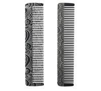 Peines de acero portátiles for peluquero, 2 uds., patrón tallado, barba for hombres, cuidado del bigote, herramientas corte pelo, peine for con estilo Para todo tipo de peinado(Black2PCS)