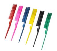 Peines de cola puntiagudos coloridos, herramientas peinado portátiles bonitas for mujeres y hombres, uso en salón viaje, 6 uds