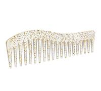 Peines de dientes anchos, Peine desenredante sin asa, peine de peluquería profesional para cabello rizado o recto mojado o seco (color transparente)