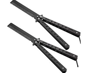 Peines de mariposa plegables de acero inoxidable para entrenamiento de entrenamiento, herramientas de peinado para deportes al aire libre, 2 piezas