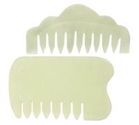 Peines de masaje de Jade, 2 uds., peine for masaje de piedra Natural, herramientas de masaje for el cuero cabelludo, herramienta de masaje for raspar Gua Sha for mujeres y hombres, relajación for el c