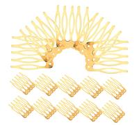 Peines de metal con dientes para el cabello, 50 piezas, tiara dorada con diamantes de imitación, peine para cardar el cabello, accesorios pa