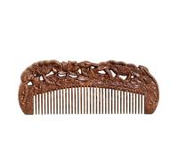 Peines de peinado Peine de madera maciza con dientes finos for peinar la barba de los hombres for desenredar y peinar el cabello húmedo o seco, rizado, fino, grueso, ondulado o liso Peine de pelo riza