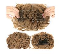 Peines de pelo para moño desordenado con clip en extensiones de cola de caballo para mujeres, extensiones de moño de pelo rizado desordenado, moños sintéticos, pelo fácil de estirar, moños de cabell