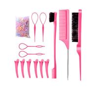 Peines De Peluquería Para Mujeres | Cepillo De Cerdas Naturales - Cepillo Desenredador Peine Portátil Pequeña Herramienta Para Peinado Raie Mujeres Y Niñas