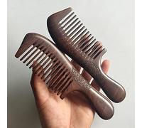 Peines De Sándalo Natural, Peine Tallado En Madera Maciza, Peine Para Barba, Peinado Artesanal, Diente Ancho Y Diente Estrecho, Regalo,Ancho 1PC 2