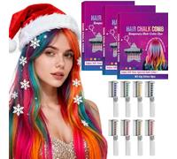Peines de tiza para el cabello divertidos y festivos, tinte temporal lavable para el cabello para niños, niñas y niños, juego de tiza para el cabello con brillo para fiesta de cumpleaños 8 Color 3PCS