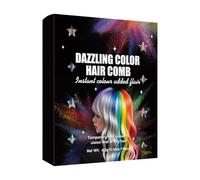 Peines de tiza para el pelo en 8 colores temporales con purpurina para niñas, lavable, para fiestas, fiestas de cumpleaños (negro, 16 x 2 x 19 cm)