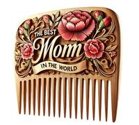 Peines decorativos, peines para el cabello para mujeres decorativas,Día de la Madre Madera Floral Desengaño Combs | Cepillo de pelo vintage hecho a mano, decoración de tocador para sala de estar de do