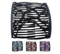 Peines elásticos para el cabello, accesorio mágico vintage de doble clip, herramienta flexible para peinar, 5 cm, diseño elástico seguro con dientes entrelazados fuertes, solución elegante para