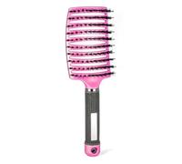 Peines Hairbrush Professional Women Comb Wet Hair Brush Massage for Hairdresser Hairdressing Tools(Bristle Pink)