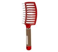 Peines Hairbrush Professional Women Comb Wet Hair Brush Massage for Hairdresser Hairdressing Tools(Nylon Red)