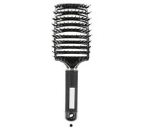 Peines Large Curved Comb Massage Fluffy Shaping Arc Row Curly Hair Ribs(Black with mane)