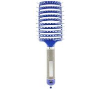 Peines Large Curved Comb Massage Fluffy Shaping Arc Row Curly Hair Ribs(Blue)