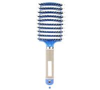Peines Large Curved Comb Massage Fluffy Shaping Arc Row Curly Hair Ribs(Blue with mane)