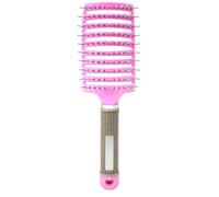 Peines Large Curved Comb Massage Fluffy Shaping Arc Row Curly Hair Ribs(Pink)