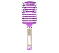 Peines Large Curved Comb Massage Fluffy Shaping Arc Row Curly Hair Ribs(Purple with mane)