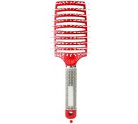 Peines Large Curved Comb Massage Fluffy Shaping Arc Row Curly Hair Ribs(Red)