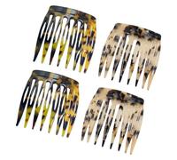 Peines laterales franceses para el cabello, 4 piezas de clip lateral de acetato para cabello grueso y fino rizado, accesorios de peinado para mujeres y niñas, accesorios ligeros para el cabello