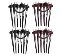 Peines para el cabello deslizantes para mujeres 4PCS 2.56x3.35 pulgadas Peine bandette con banda elástica Diapositivas para el cabello Golpe de cola de caballo impermeable para peinados..