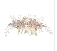 Peines para el Pelo de Novia, Corona de joyería para mujer, peinetas de cristal para el pelo, peineta nupcial con perlas de diamantes de imitación, pelo para mujer Boda Fiesta Velada