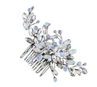 GOOPEEG Peines para el Pelo de Novia, Peinetas para El Cabello, Diademas Nupciales, Accesorios para El Cabello De Boda, Peineta De Cristal Floral para El Cabello Boda Fiesta Velada