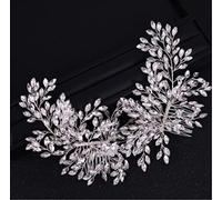 Peines para el Pelo de Novia, Peinetas Para El Cabello, Diademas Nupciales, Accesorios Para El Cabello De Boda, Peineta De Cristal Floral Para El Cabello Boda Fiesta Velada(Blue,Silver)