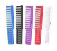 Peines profesionales para barbería 5 peines antiestáticos para corte de pelo, masaje, peinado para peluquería, peluquería, plástico azul blanco rojo morado negro 8 x